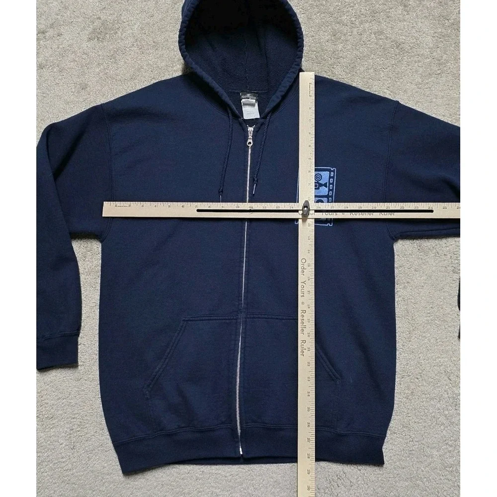 Disney‎ Universal Studio Full Zip Up Hoodie Mens L Blue Double Sided